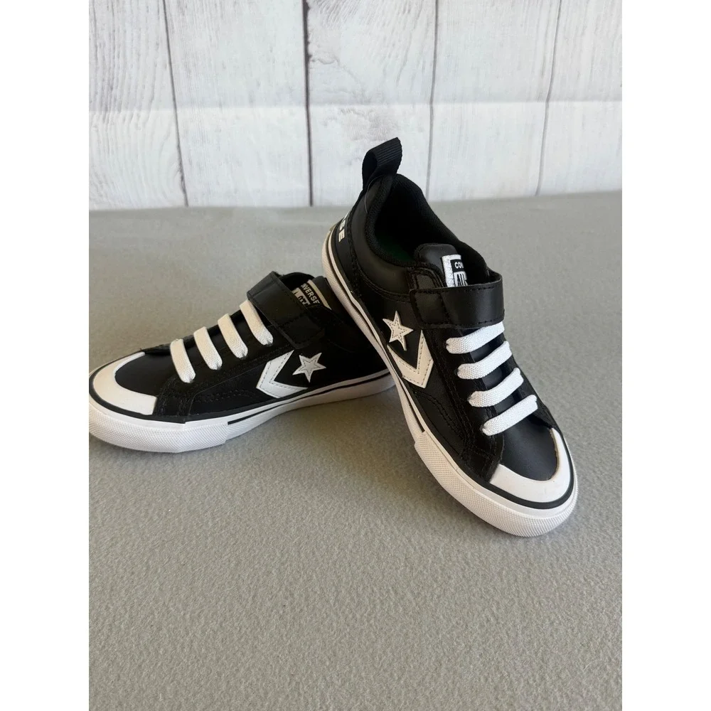 Converse Star Player 76 Kids Sneakers Black White Leather A08477C Size 11 Youth